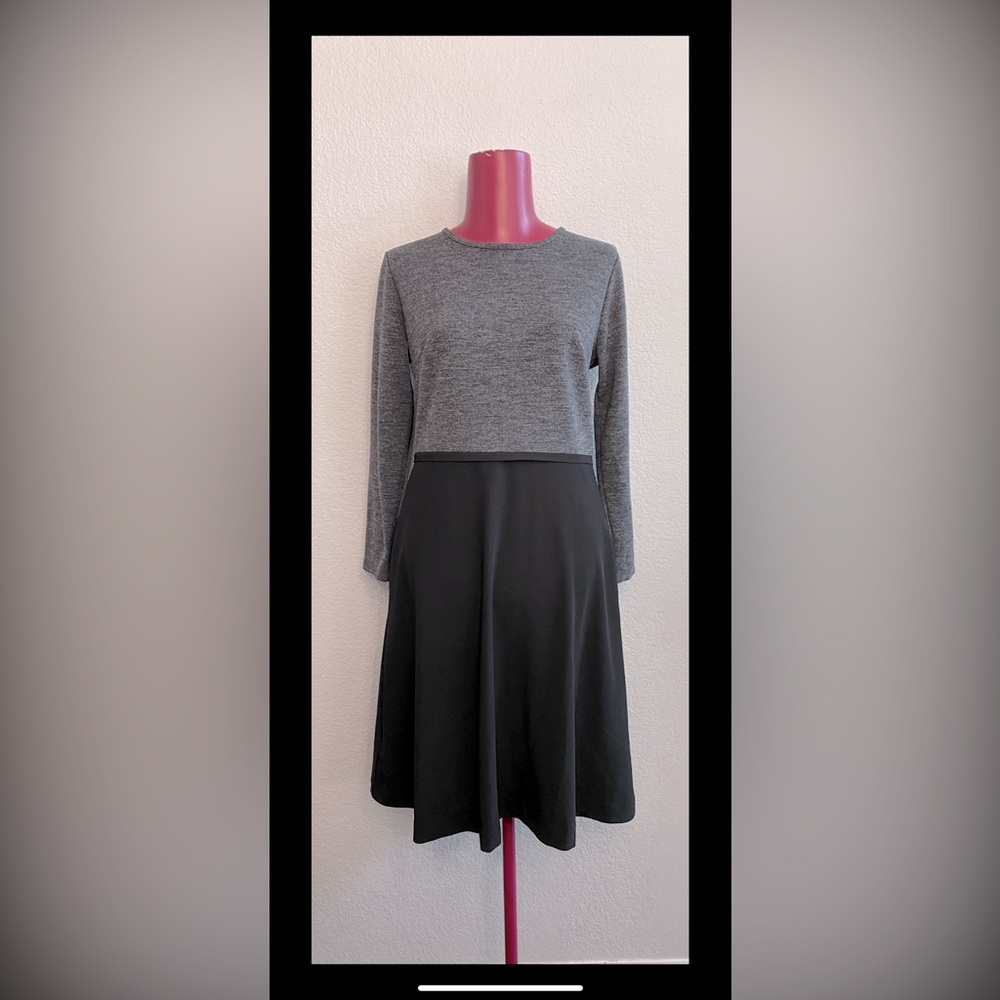 Elegant Gray and Black Women's Dress